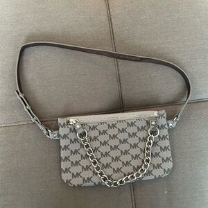 Michael Kors Black and Gray Monogram Crossbody Bag